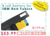 8 cell battery for IBM X60 Tablet