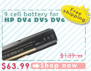 9 cell battery fo HP DV4 DV5 DV6